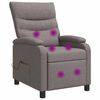 vidaXL Fauteuil de massage inclinable Taupe Tissu