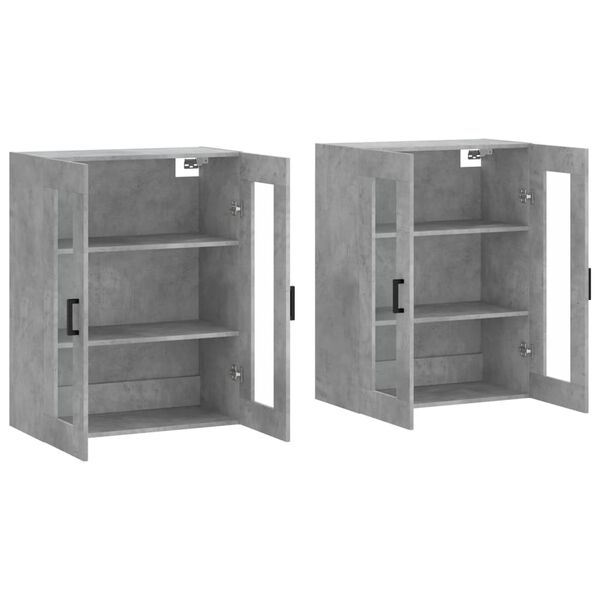 vidaXL Armoires murales 2 pcs gris b&eacute;ton bois d'ing&eacute;nierie