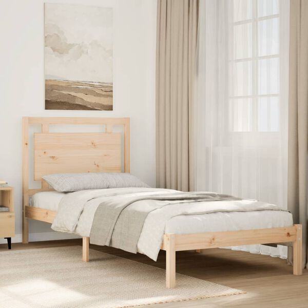 vidaXL Cadre de lit extra long sans matelas 100x210 cm bois massif