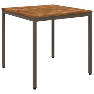 vidaXL Table de d&icirc;ner de jardin Naturel et caf&eacute; 80 x 80,5 x 75 cm