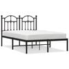 vidaXL Cadre de lit m&eacute;tal sans matelas avec t&ecirc;te de lit noir 120x190cm
