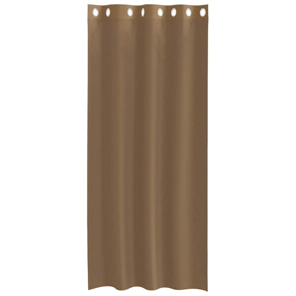 vidaXL Rideaux en voile avec &oelig;illets 2 pcs marron clair