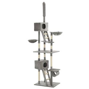 vidaXL Arbre &agrave; chat avec griffoirs en sisal 230-260 cm Gris