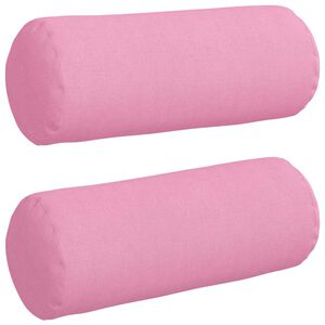 vidaXL Coussins d'accent 2 pc tissu Rose &Oslash; 15 x 40 cm