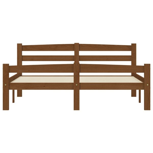 vidaXL Cadre de lit sans matelas marron miel pin massif 120x200 cm