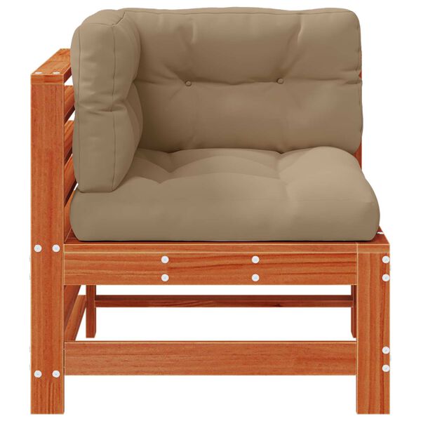 vidaXL Canap&eacute; d'angle de jardin Pin massif Brun Cir&eacute;