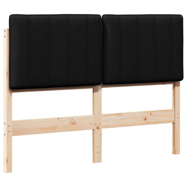 vidaXL T&ecirc;te de lit capitonn&eacute;e Marron et Noir 120 cm Pin massif