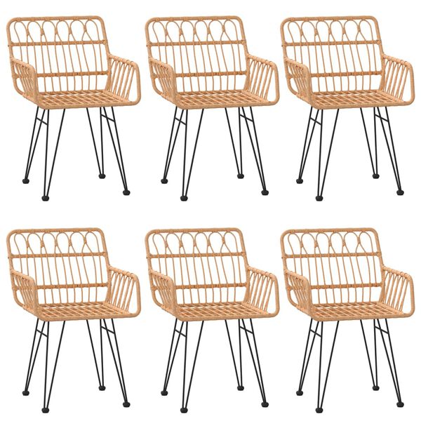 vidaXL Ensemble à manger de jardin 7 pcs Résine tressée