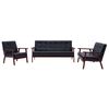 vidaXL Ensemble de canap&eacute;s 3 pcs noir similicuir