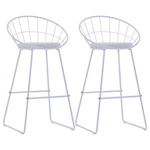 vidaXL Chaises de bar lot de 2 blanc similicuir