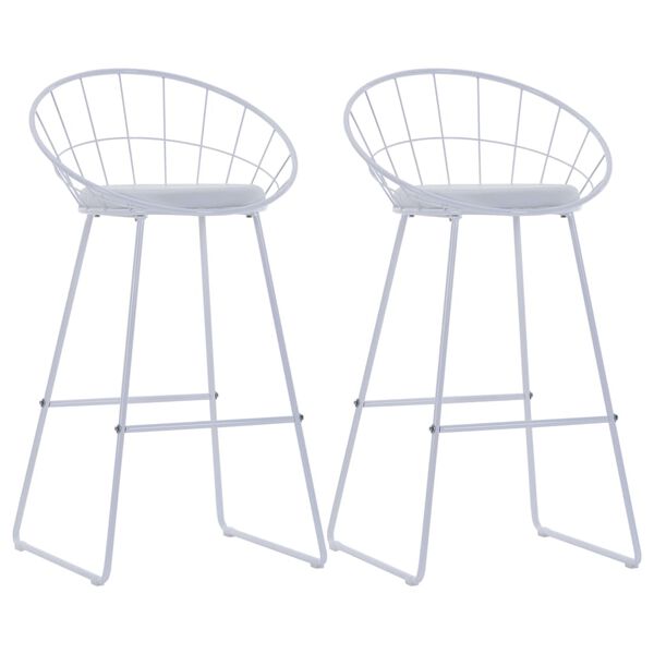 vidaXL Chaises de bar lot de 2 blanc similicuir
