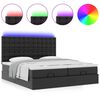 vidaXL Lit ottoman avec matelas & LED Noir 160x200cm similicuir