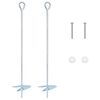vidaXL Ancre de terre 2 pc &Oslash;10 x 50 cm M&eacute;tal galvanis&eacute; Argent&eacute;