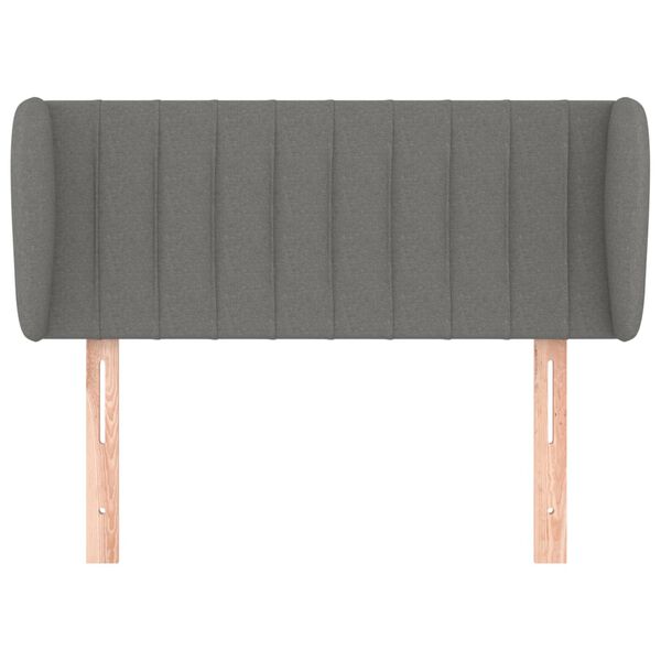 vidaXL T&ecirc;te de lit avec oreilles Gris fonc&eacute; 93x23x78/88 cm Tissu
