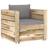 vidaXL Salon de jardin 2 pcs avec coussins Bois impr&eacute;gn&eacute; de vert