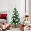 vidaXL Sapin de No&euml;l artificiel pr&eacute;-&eacute;clair&eacute; Vert 120 cm PVC