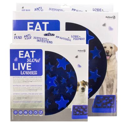 EAT SLOW LE LONGER Mangeoire lente Star bleu S