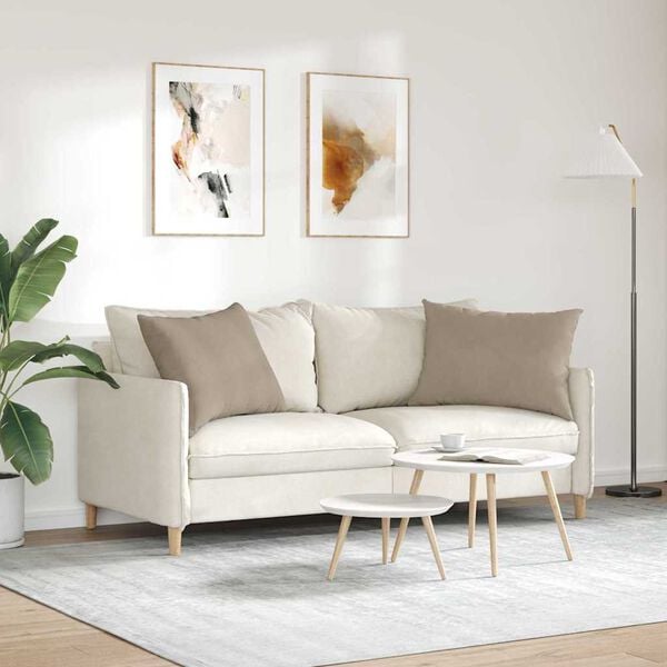 vidaXL Coussins de canapé 2 pcs Taupe 70 x 50 cm tissu