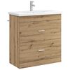 vidaXL Ensemble de mobilier de salle de bain Ch&ecirc;ne artisanal