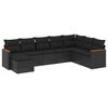 vidaXL Salon de jardin 8 pcs avec coussins noir r&eacute;sine tress&eacute;e
