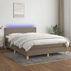 vidaXL Sommier &agrave; lattes de lit avec matelas LED Taupe 140x190 cm Tissu