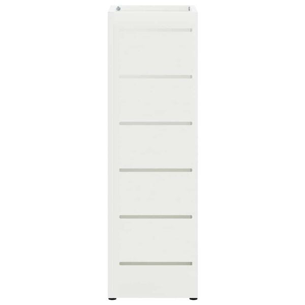 vidaXL Porte-parapluie avec stockage Blanc 15,5 x 15,5 x 49 cm Acier