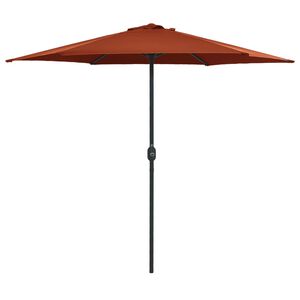 vidaXL Parasol de jardin et m&acirc;t en aluminium 270x246 cm Terre cuite