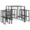 vidaXL Ensemble de bar de jardin 7 pcs noir acier enduit de poudre