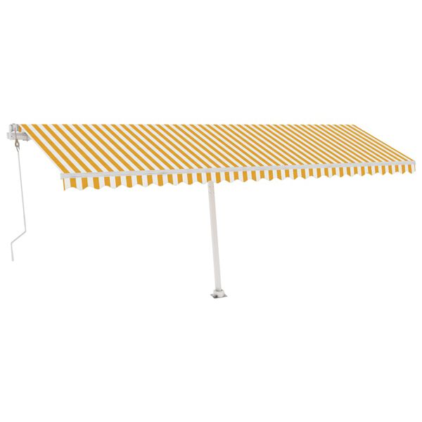 vidaXL Auvent automatique capteur de vent LED 600x350cm Jaune et blanc