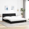 vidaXL Cadre de lit sans matelas Hanko noir 180x200 cm tissu
