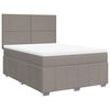 vidaXL Sommier &agrave; lattes de lit avec matelas Taupe 160x200 cm Tissu