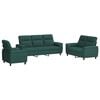 vidaXL Ensemble de Canap&eacute;s 3 pcs Vert fonc&eacute; Tissu