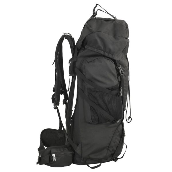 vidaXL Sac &agrave; dos de randonn&eacute;e noir 60 L tissu oxford