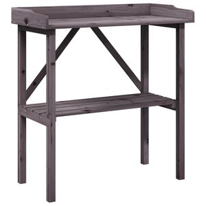 vidaXL Table à plantes avec étagère gris 78x38x82,5 cm bois de sapin