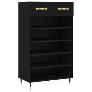 vidaXL Armoire &agrave; chaussures noir 60x35x105 cm bois d'ing&eacute;nierie