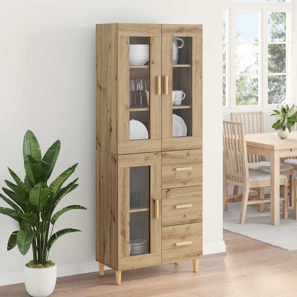 vidaXL Haut Armoire avec tiroir Ch&ecirc;ne artisanal 69,5 x 34 x 180 cm