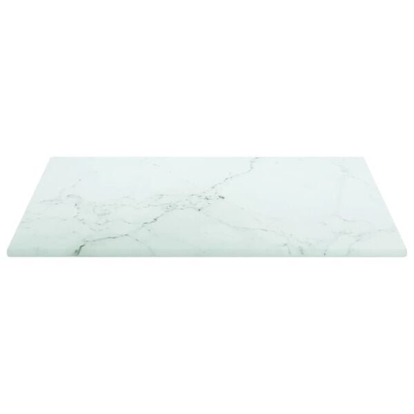 vidaXL Dessus de table blanc 30x30 cm 6 mm verre trempé design marbre
