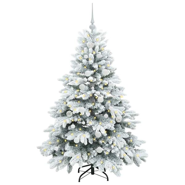 vidaXL Sapin de No&euml;l artificiel avec 150 LED Blanc 150 cm PE et PVC