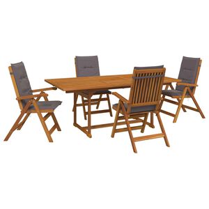 vidaXL Ensemble de salle &agrave; manger d'ext&eacute;rieur avec parasol 6 pc