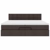 VidaXL Cadre de lit ottoman avec matelas marron fonc&eacute; 200x200 cm tissu
