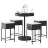 vidaXL Ensemble de bar de jardin 5 pcs avec coussins noir poly rotin