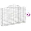 vidaXL Paniers &agrave; gabions arqu&eacute;s 2 pcs 200x30x120/140 cm Fer galvanis&eacute;