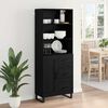 vidaXL Haut Armoire Ch&ecirc;ne noir 69,5 x 34 x 180 cm Bois d'ing&eacute;nierie