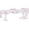 vidaXL Table basse cadre en X 160x40x45,5 cm bois de pin massif acier