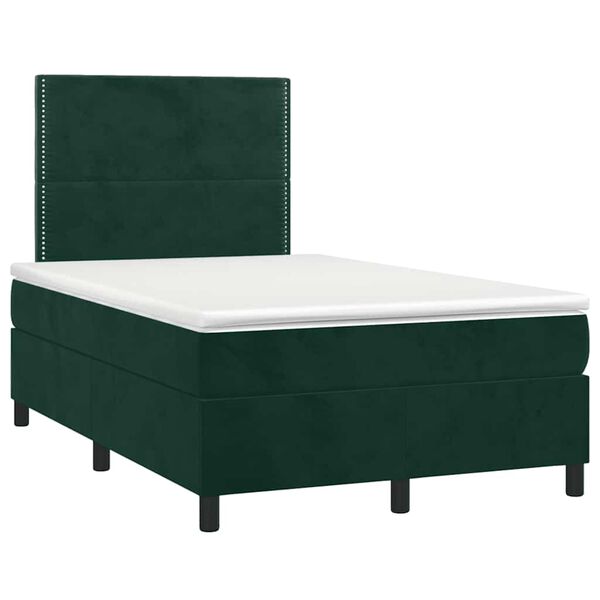 vidaXL Sommier &agrave; lattes de lit avec matelas LED vert fonc&eacute; 120x190 cm