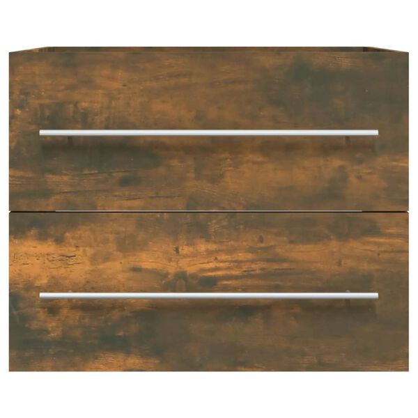 vidaXL Armoire de lavabo Ch&ecirc;ne fum&eacute; 60x38,5x48 cm Bois d'ing&eacute;nierie