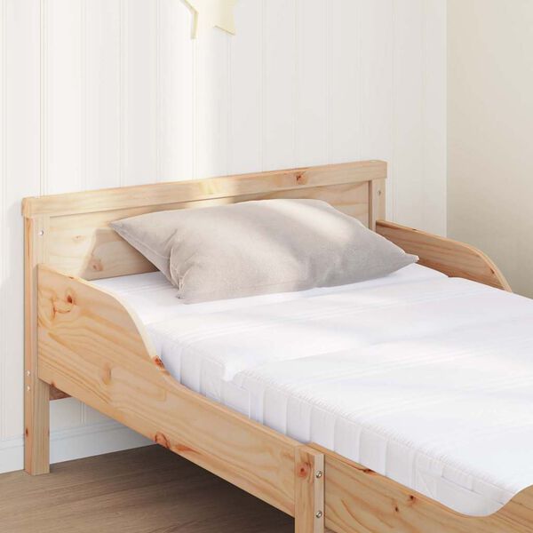 vidaXL Cadre de lit avec matelas Marron 80 x 200 cm Bois de pin massif