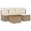 vidaXL Salon de jardin avec coussins 5 pcs beige r&eacute;sine tress&eacute;e