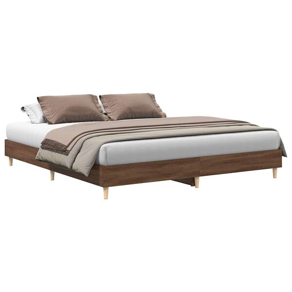 vidaXL Cadre de lit sans matelas ch&ecirc;ne marron 180x200 cm