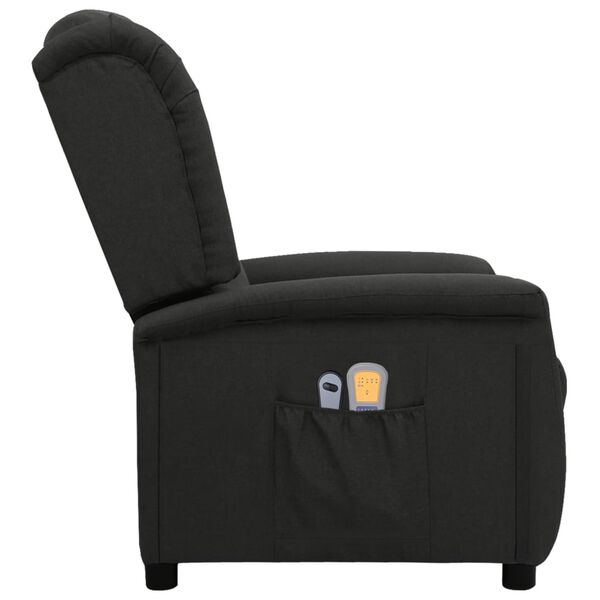 vidaXL Fauteuil électrique de massage Noir Tissu